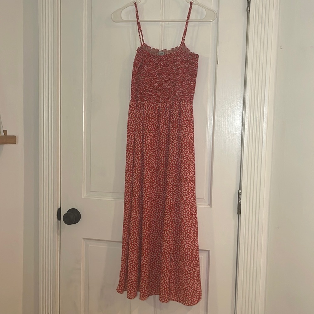 Resa Red Floral Midi Dress